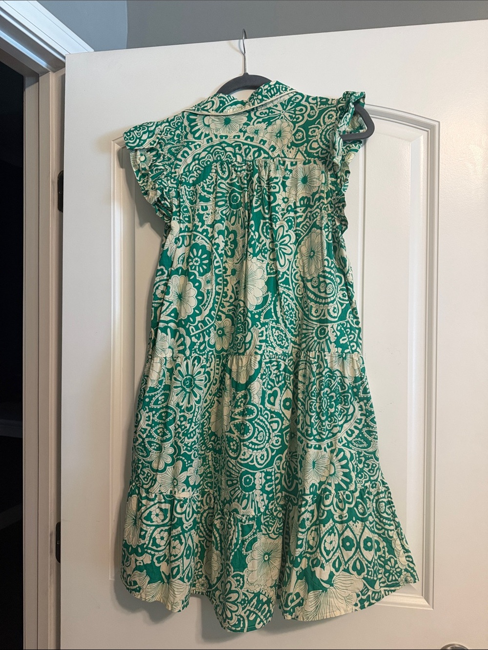 NWOT Umgee Green and Cream Floral Paisley Midi Dress - Picture 3 of 3